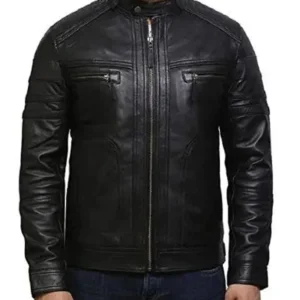 Black Biker Leather Jacket For Men