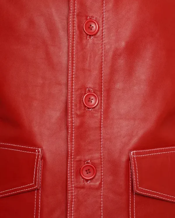 Brad Pitt Fight Club Leather Jacket red