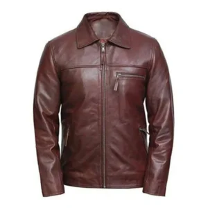 Brown Distressed Leather Motorcycle Jacket