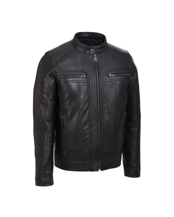 Ghost Rider 2024 Black Cafe Racer Leather Jacket