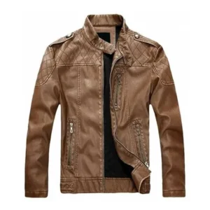 Men's Spring Outfit Autumn Causal Vintage Leather Jacket