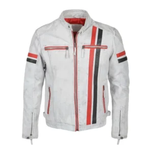 Men's Weston White Cafe Racer Jacket