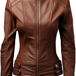Women Real Leather Brown Style Leather Jacket