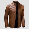 Classic Timeless Brown Leather Jacket Mens