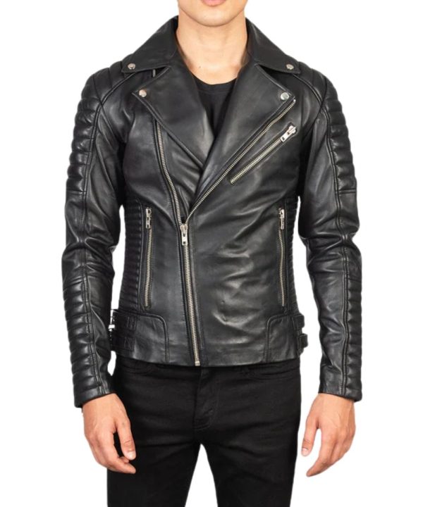 Men's Armand Leather Biker Jacket Black