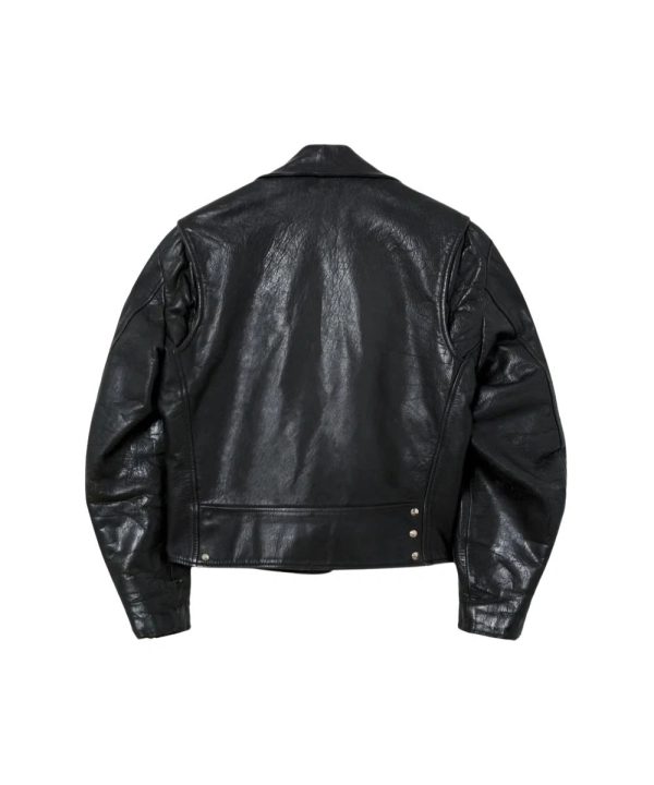 Mens 70s Vintage Studded Leather Jacket Black