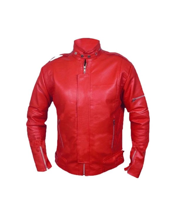 Mens Daft Punk Electroma Red Leather Jacket