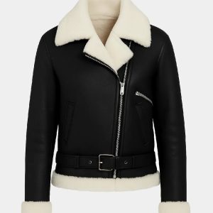 Mens RAF B3 Aviator Black Shearling Leather Jacket
