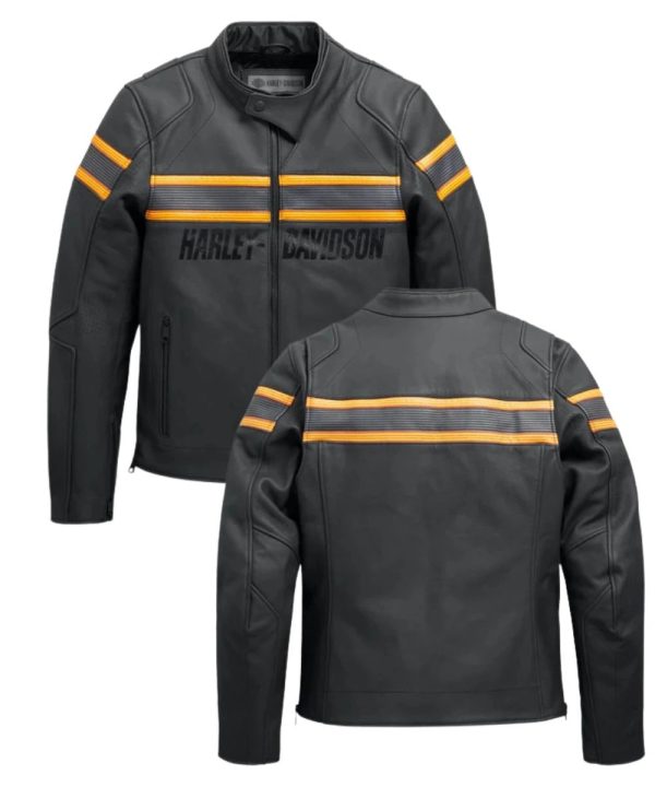 Mens Sidari Harley Davidson Leather Jacket Black
