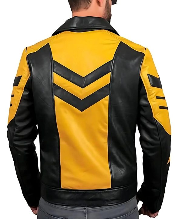 Mens Slim Fit Motorcycle Mustard Colour Leather Jacket​