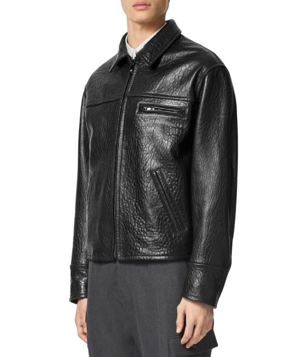 Mens Versace Black Biker Real Leather Jacket