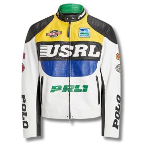 Polo Ralph Lauren Cafe Racer Leather Bomber Jacket Mens