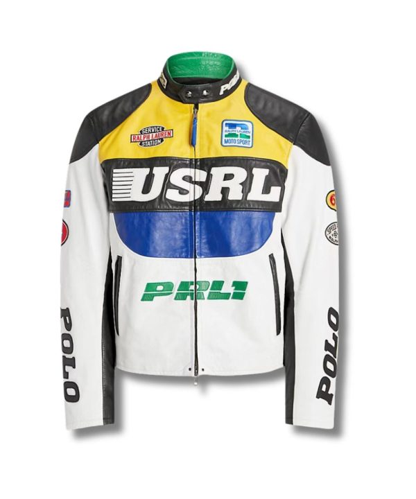 Polo Ralph Lauren Cafe Racer Leather Bomber Jacket Mens
