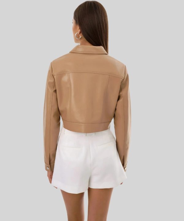 Recycled Leather Cropped Jacket