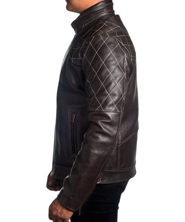 The Iconic Biker Cafe Racer Leather Jacket Black