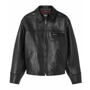 Versace Black Biker Real Leather Jacket