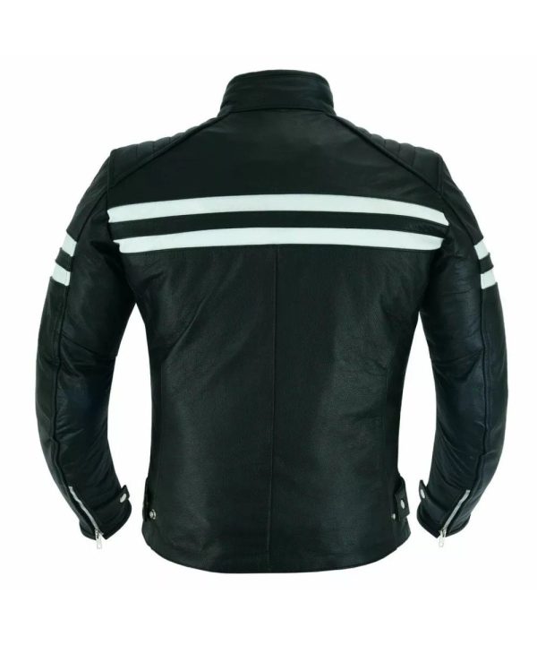 Vintage Leather Black Cafe Racer Retro Jacket For Men