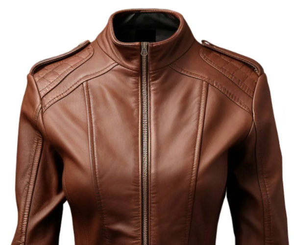 Women Real Leather Brown Style Leather Jacket - Image 2