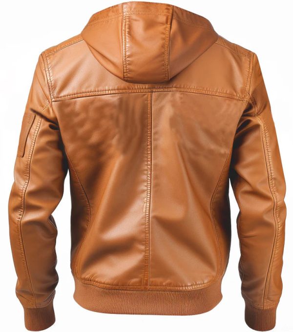 Women’s Brown Leather Jacket with Hood – Stylish and Cozy - Image 2