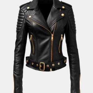 Women's Biker Black Leather Jacket