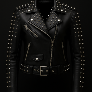 Fierce Black Biker Jacket with Spikes