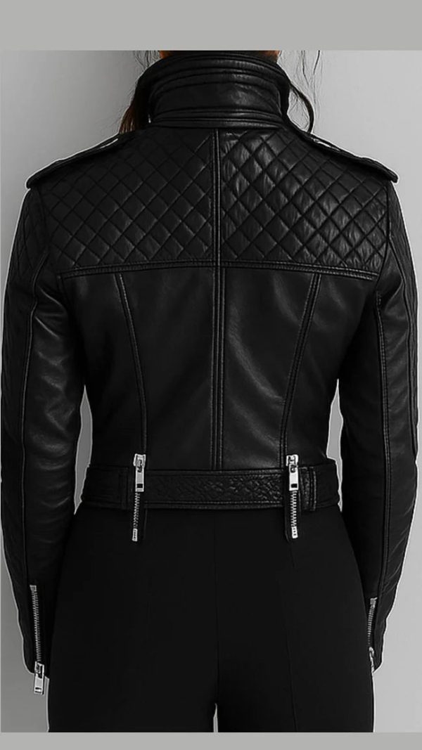 Hallie Biker Black Leather Jacket