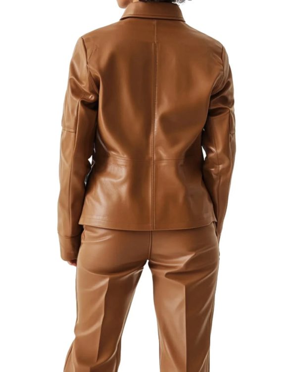 Willow Brown Leather Jacket for Women - Image 2