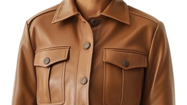 Willow Brown Leather Jacket for Women - Image 3