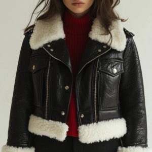 Women Mila Black biker Leather  Jacket