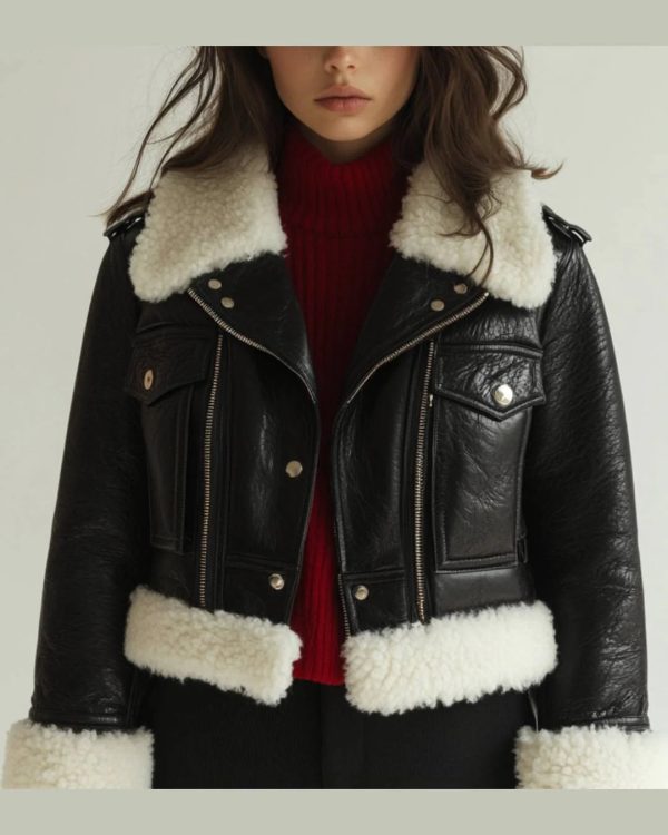 Women Mila Black biker Leather  Jacket