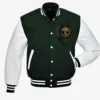 Halloween Labubu x Jason Voorhees Varsity Jacket Green and White