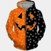 Halloween Orange & Black Pumpkin Hoodie