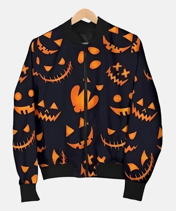 Halloween Pumpkin Bomber Jacket