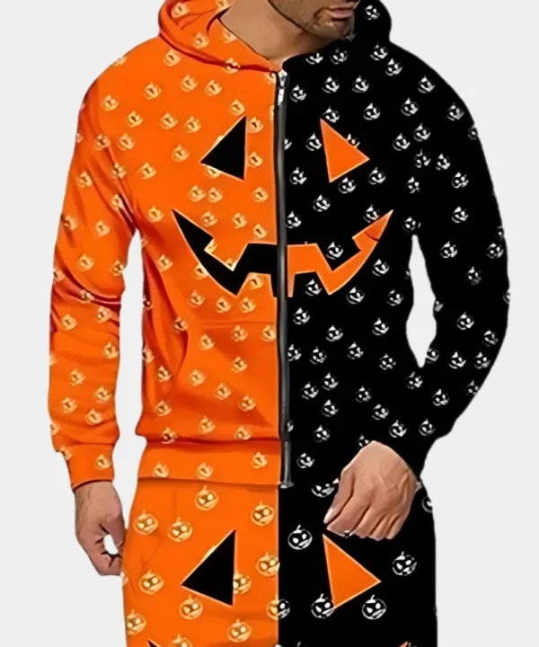 Halloween Pumpkin Hoodie Orange & Black