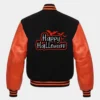 Happy Halloween Letterman Varsity Jacket Black And Orange