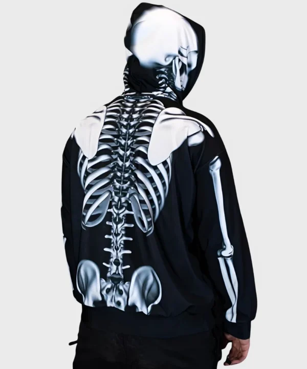 Happy Halloween Skeleton Rattling Bones Black Hoodie