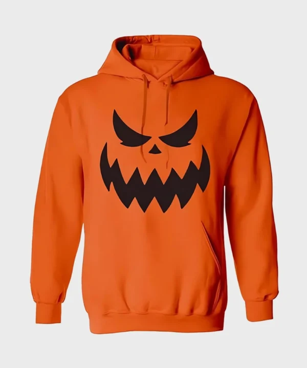 Mens Halloween Pumpkin Hoodie Orange