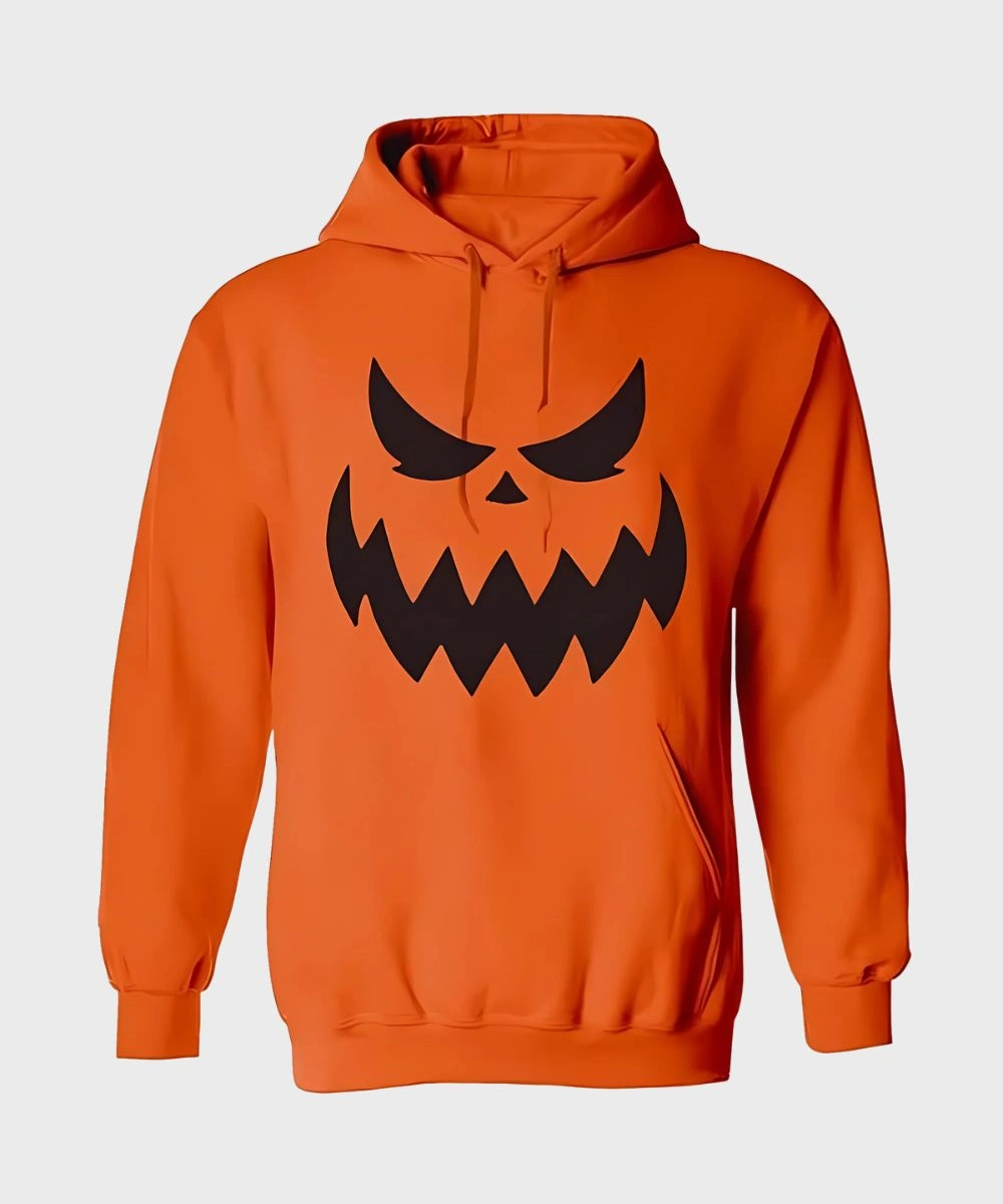 Mens Halloween Pumpkin Hoodie Orange