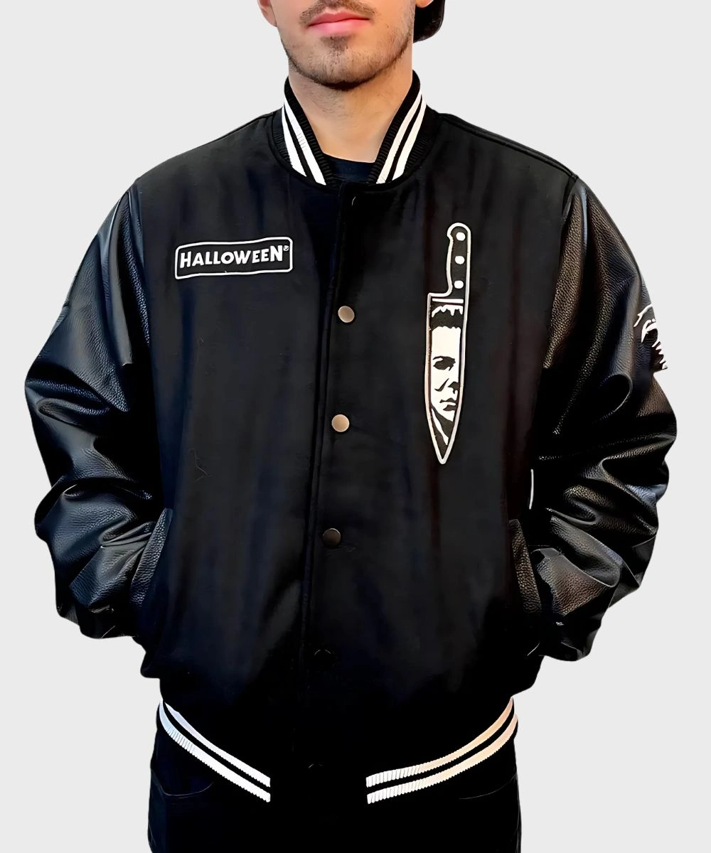 Michael Myers Halloween Varsity Jacket Black