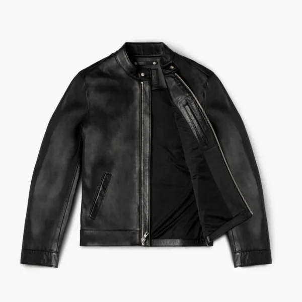 Black Leather Racer Jacket