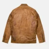 Distressed Tan Cafe Racer Leather Jacket