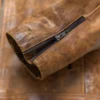 Distressed Tan Cafe Racer Leather Jacket Sale