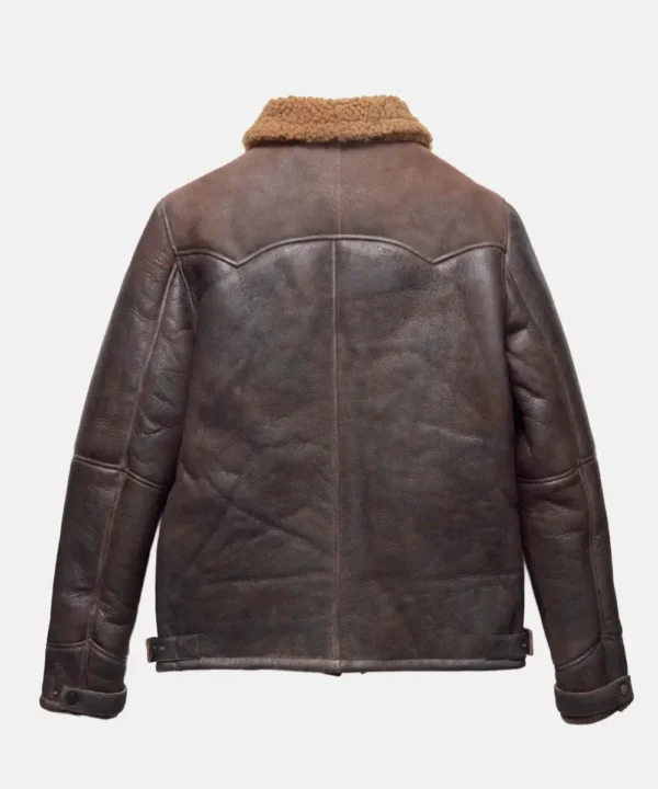 Jack Classic Brown Leather Shearling Aviator Jacket