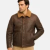 Jack Winter Classic Brown Leather Shearling Aviator Jacket