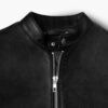Men Classic Slim Fit Black Leather Racer Jacket