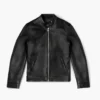 Mens Black Leather Racer Jacket