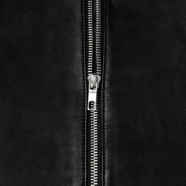 Mens Classic Black Leather Racer Jacket