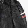 Black-Cafe-Racer-Biker-Style-Leather-Jacket-Red-White-Stripes