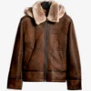 Bronco Distressed Brown Leather Shearling Jacket