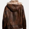 Bronco highland distressed Brown Leather Shearling Aviator Jacket